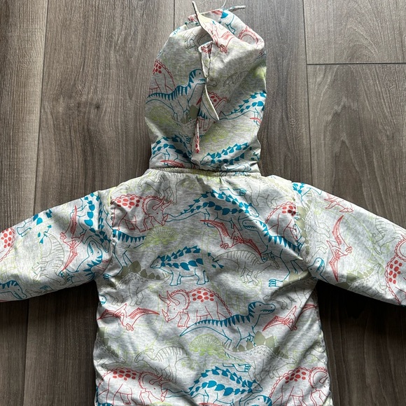 Mick and Mac baby boy Dinosaur Print Hooded Jacket with Neon Zipper - Picture 4 of 7
